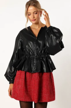 Ivanna Faux Leather Puff Sleeve Jacket