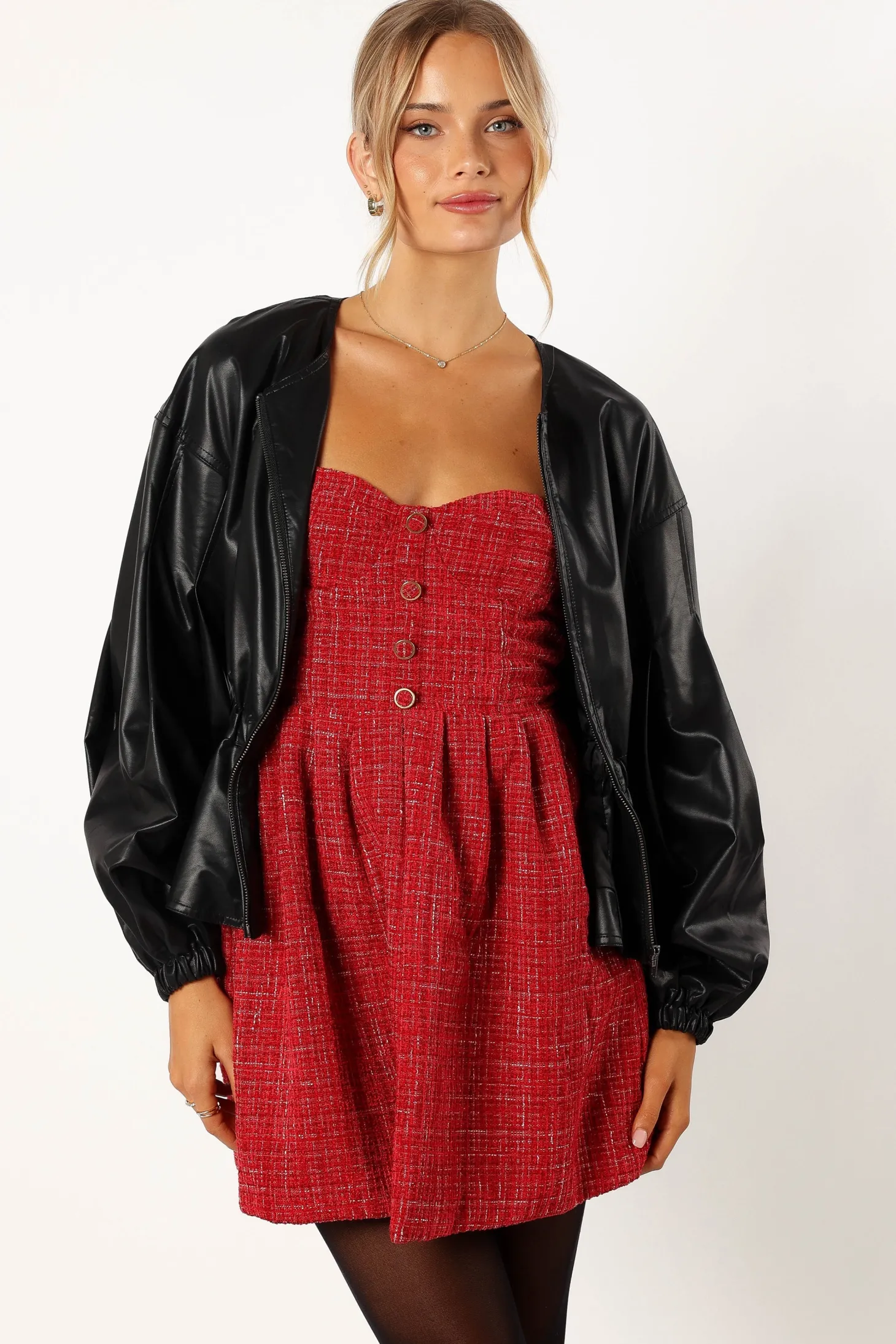 Ivanna Faux Leather Puff Sleeve Jacket