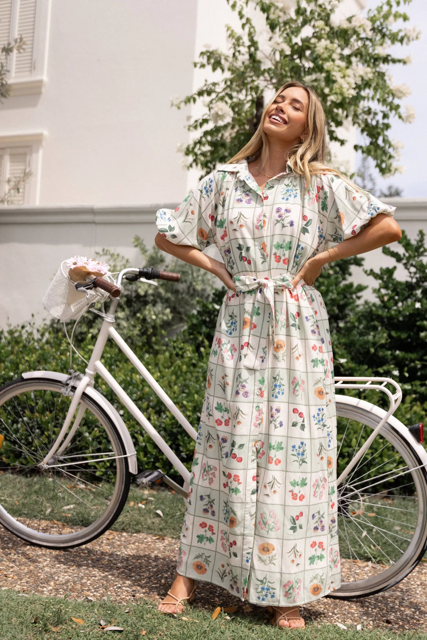 James Button Through Maxi Dress