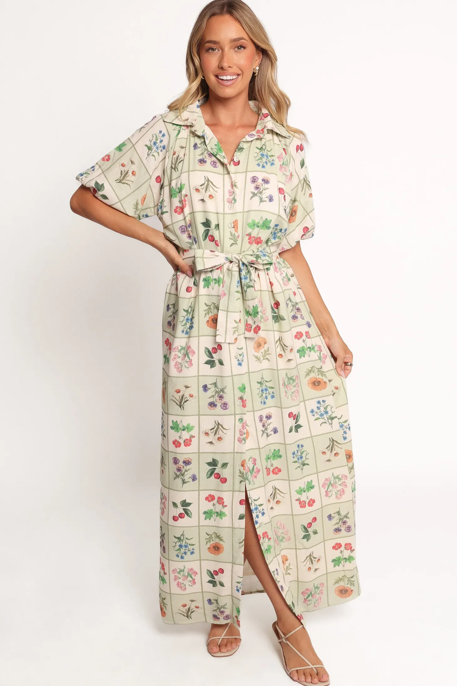James Button Through Maxi Dress