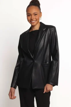 Jamie Faux Leather Blazer