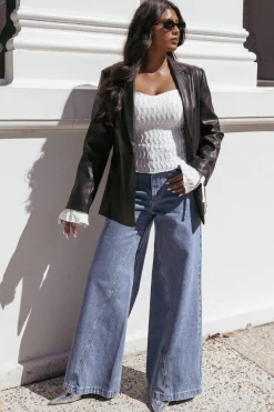 Jamie Faux Leather Blazer