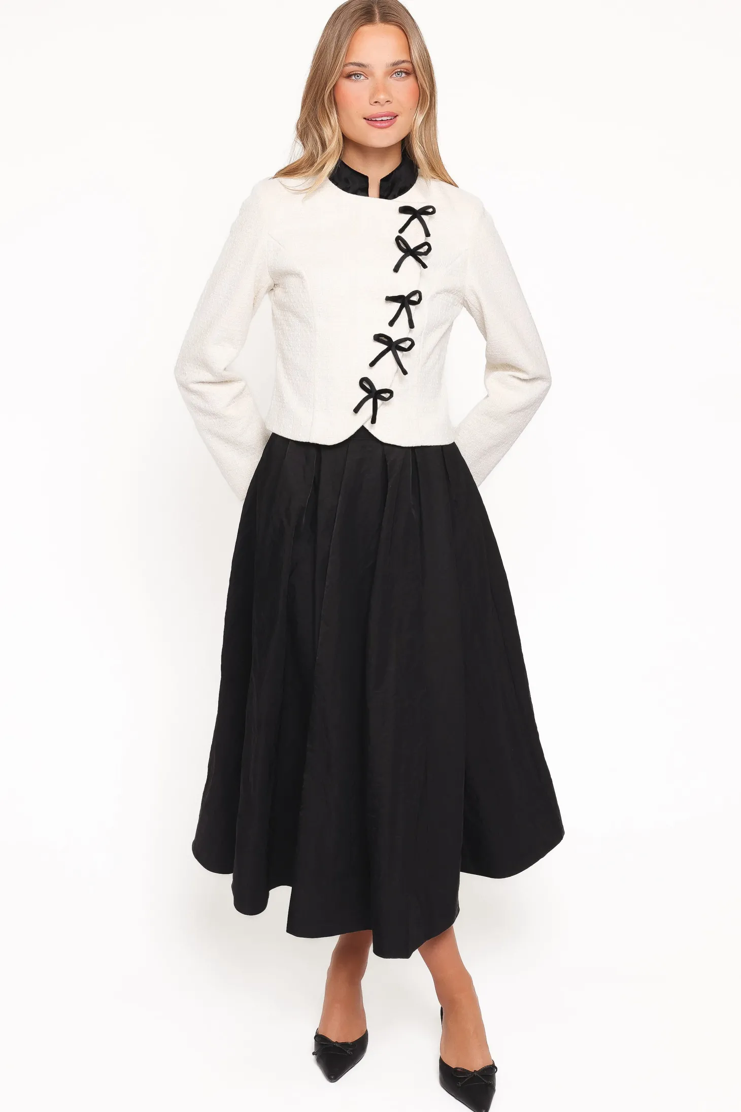 Jorah Twill Cropped Bow Jacket