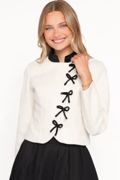 Jorah Twill Cropped Bow Jacket