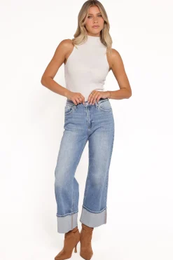 Just Black Cuffed Wide Leg Jean