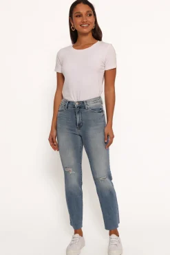 Just Black Distressed Slim Leg Jean