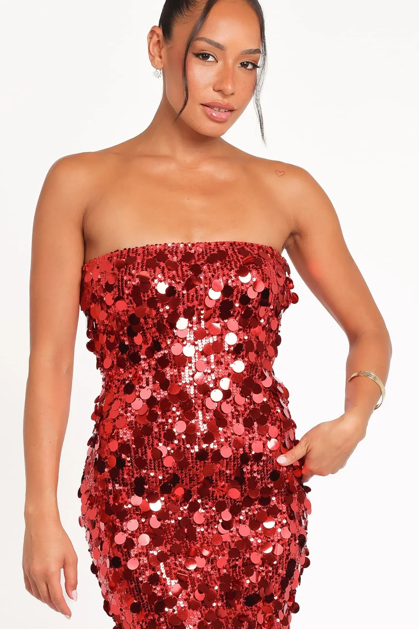 Karlie Strapless Sequin Maxi Dress