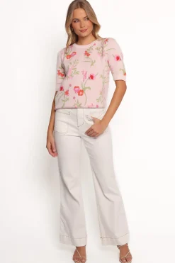 Keegan Flower Knit Sweater