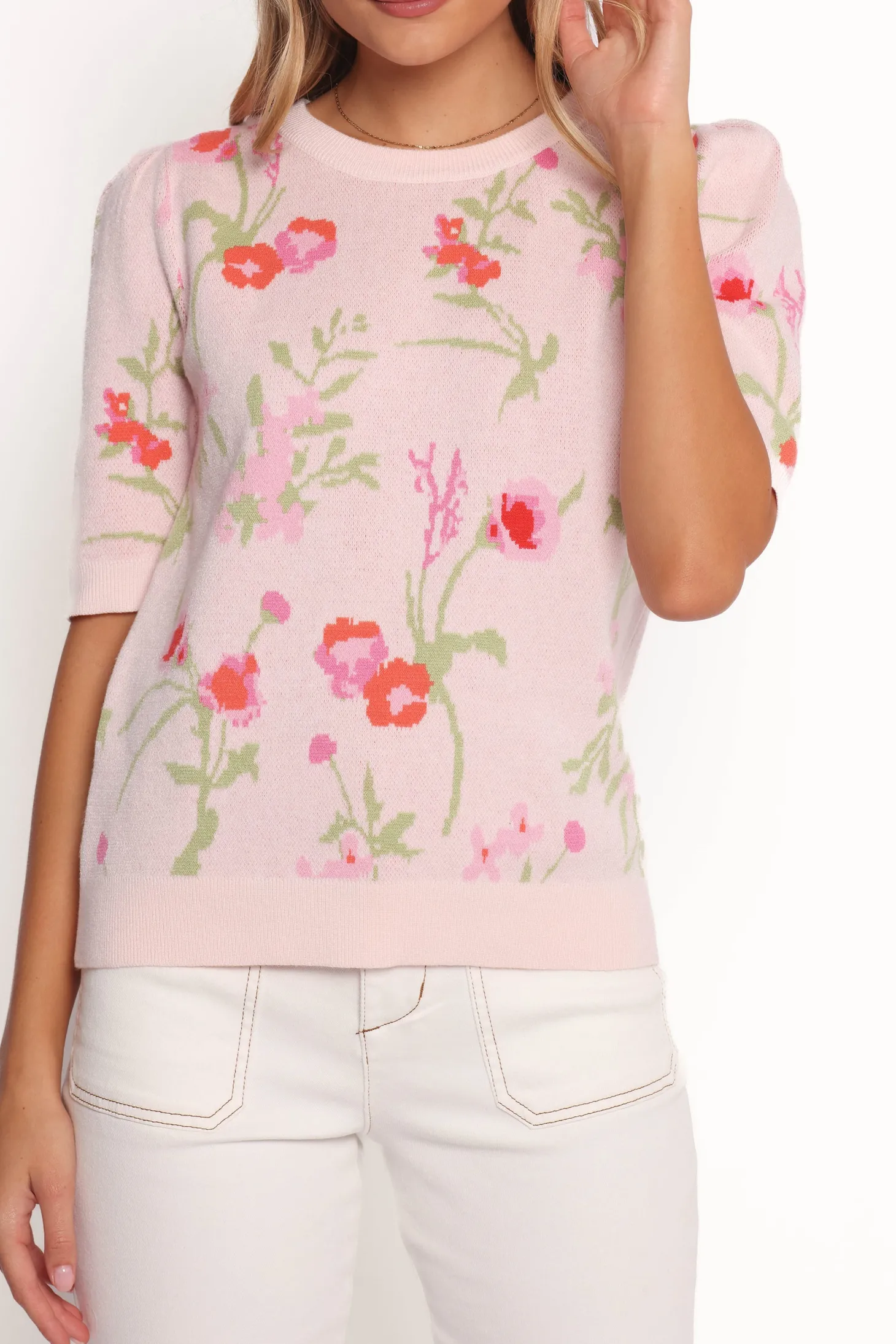 Keegan Flower Knit Sweater