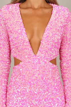 Kelly Long Sleeve Sequin Mini Dress