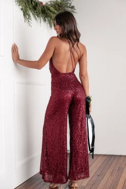 Khianna Sequin One Shoulder Jumpsuit