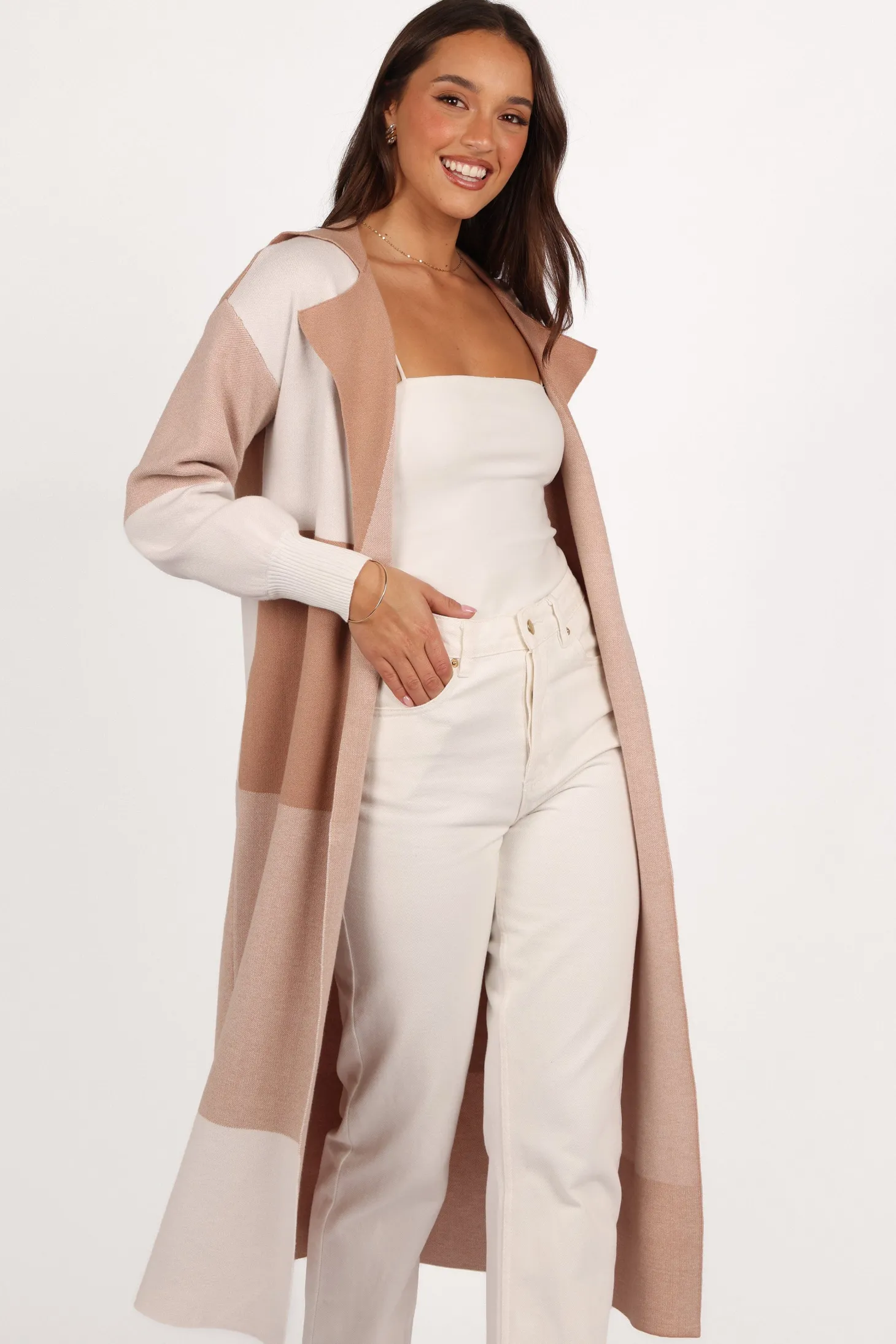 Kingston Large Check Long Cardigan
