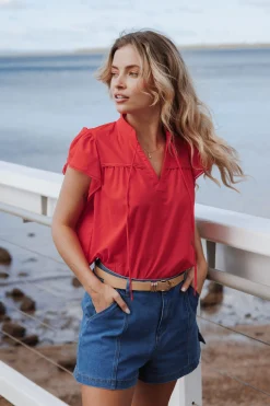 Kylie Flutter Sleeve Top