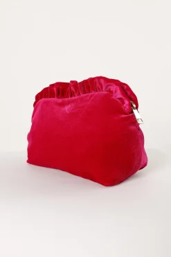 Large Velvet Ruffle Pouch