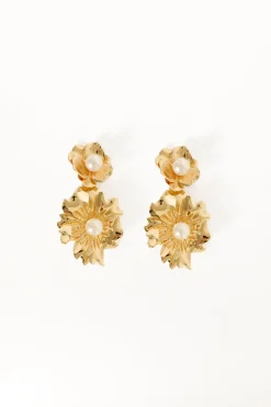 Lilou Flower Pearl Earrings