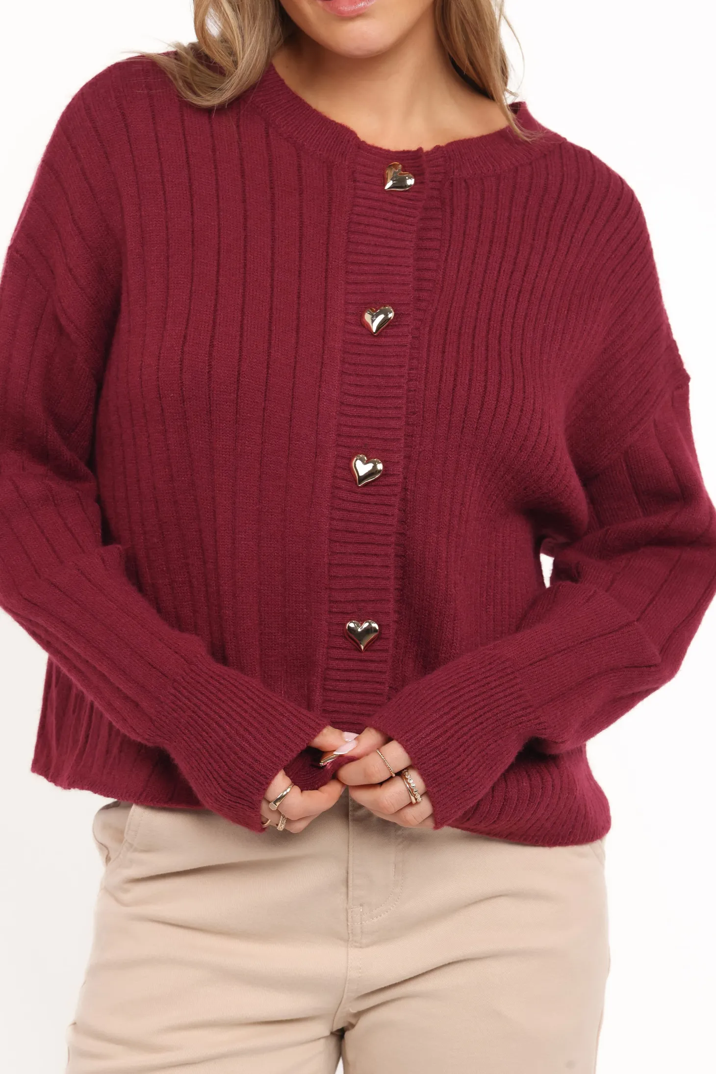 Loulani Heart Button Cardigan