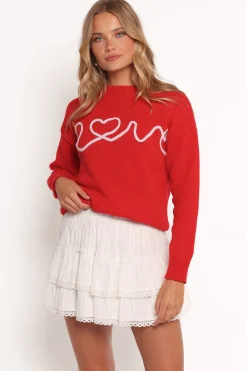 Love Embroidered Knit Sweater