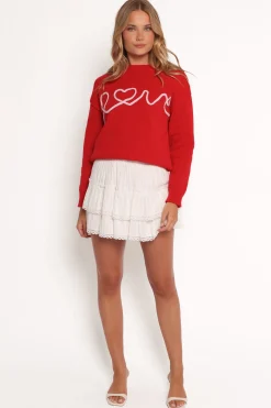 Love Embroidered Knit Sweater