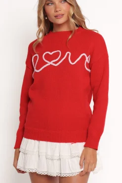 Love Embroidered Knit Sweater