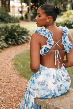 Lucah Frill Shoulder Maxi Dress