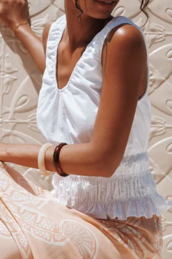 Lucilla Shirred Waist Top