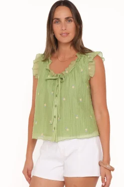 Lumi Embroidered Ruffle Top