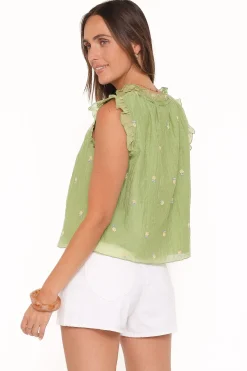 Lumi Embroidered Ruffle Top