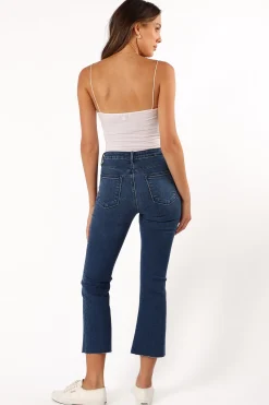 Luna High Rise Tonal Crop Flare Jean