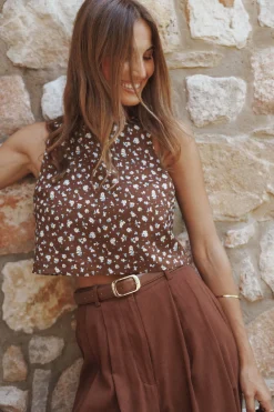 Madison Linen Cropped Tank
