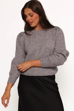 Makena Pearl Detail Knit Sweater