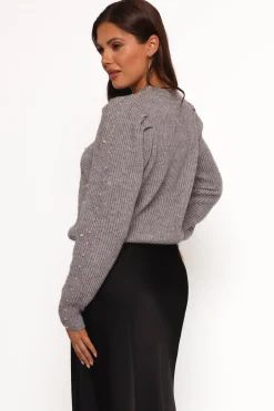 Makena Pearl Detail Knit Sweater