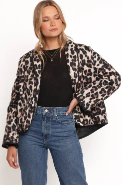 Marcos Leopard Print Quilted Jacket
