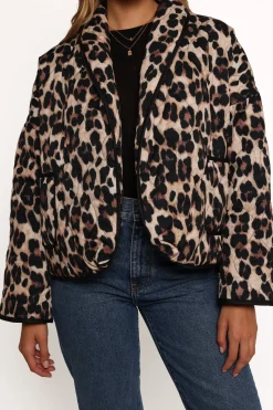 Marcos Leopard Print Quilted Jacket