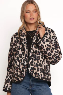 Marcos Leopard Print Quilted Jacket