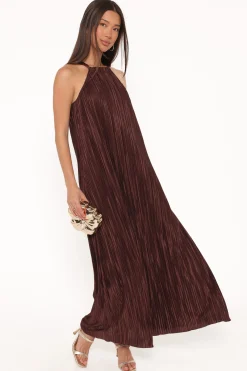 Melody Plisse Halter Maxi Dress