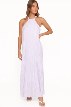 Melody Plisse Halter Maxi Dress