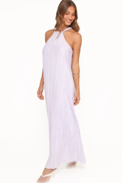 Melody Plisse Halter Maxi Dress