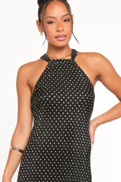 Melody Plisse Halter Maxi Dress