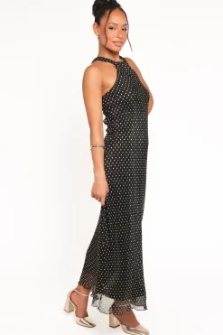 Melody Plisse Halter Maxi Dress