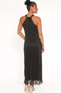Melody Plisse Halter Maxi Dress