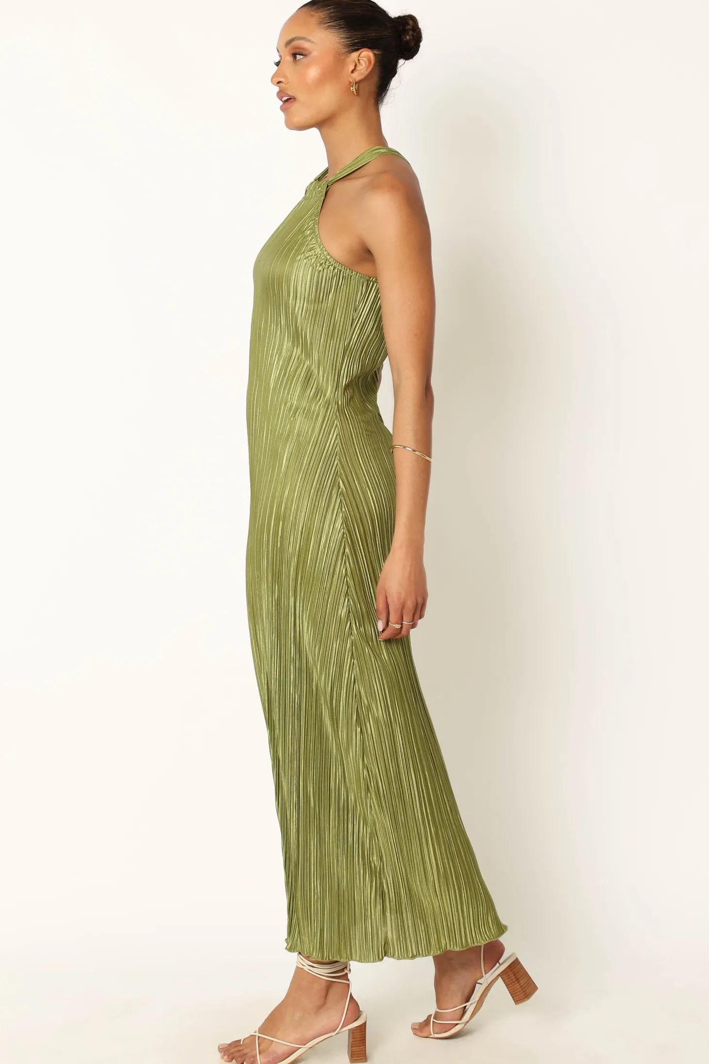 Melody Plisse Halter Maxi Dress