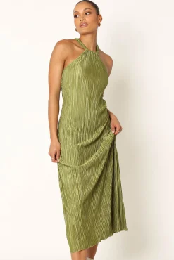 Melody Plisse Halter Maxi Dress