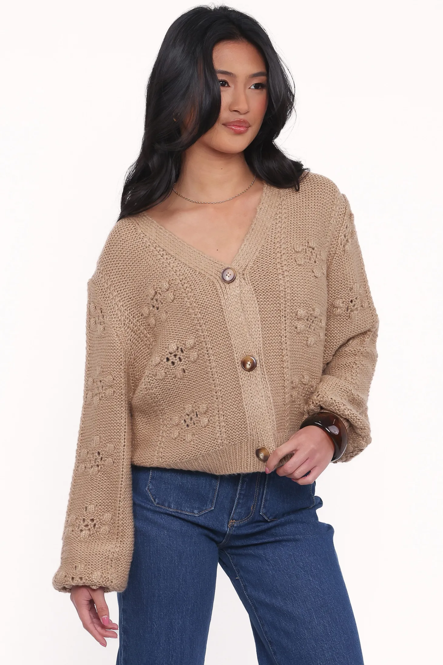 Melody Textured Button Up Cardigan