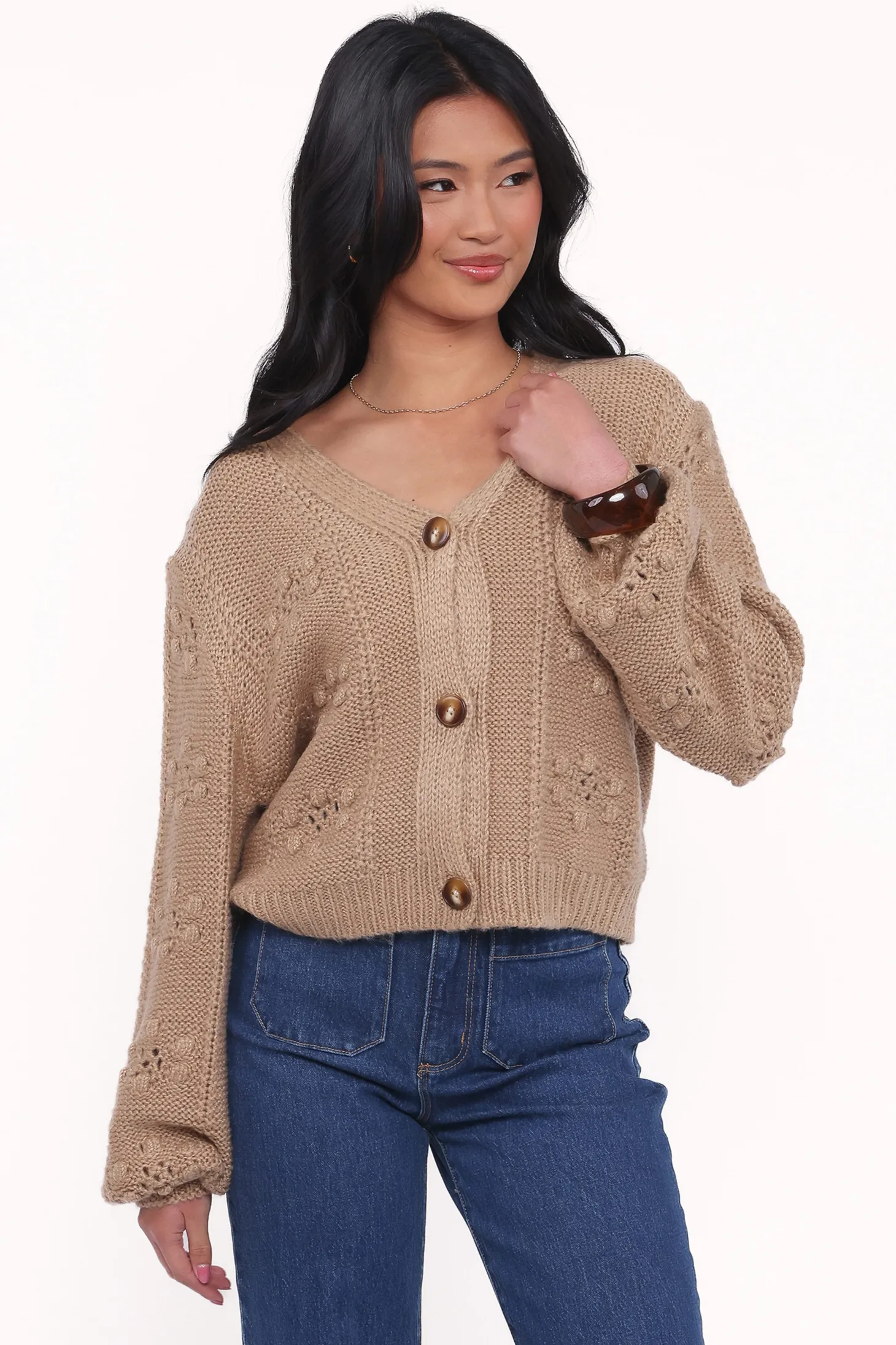 Melody Textured Button Up Cardigan