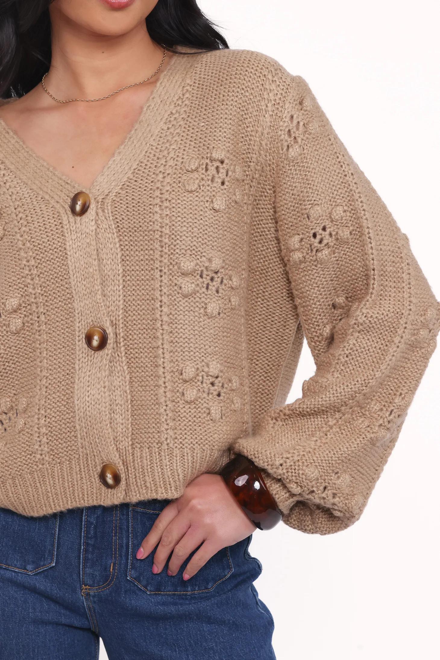 Melody Textured Button Up Cardigan