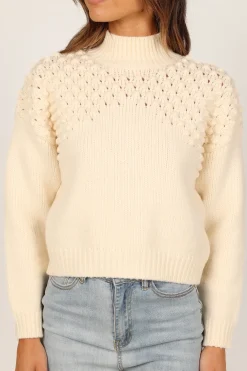 Mia Textured Shoulder Knit Sweater