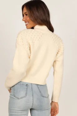 Mia Textured Shoulder Knit Sweater