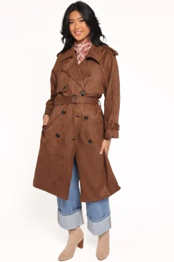 Micha Faux Suede Trench Coat