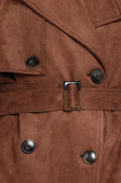 Micha Faux Suede Trench Coat