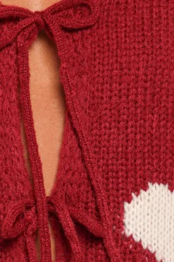 Nadine All Over Heart Tie Front Cardigan